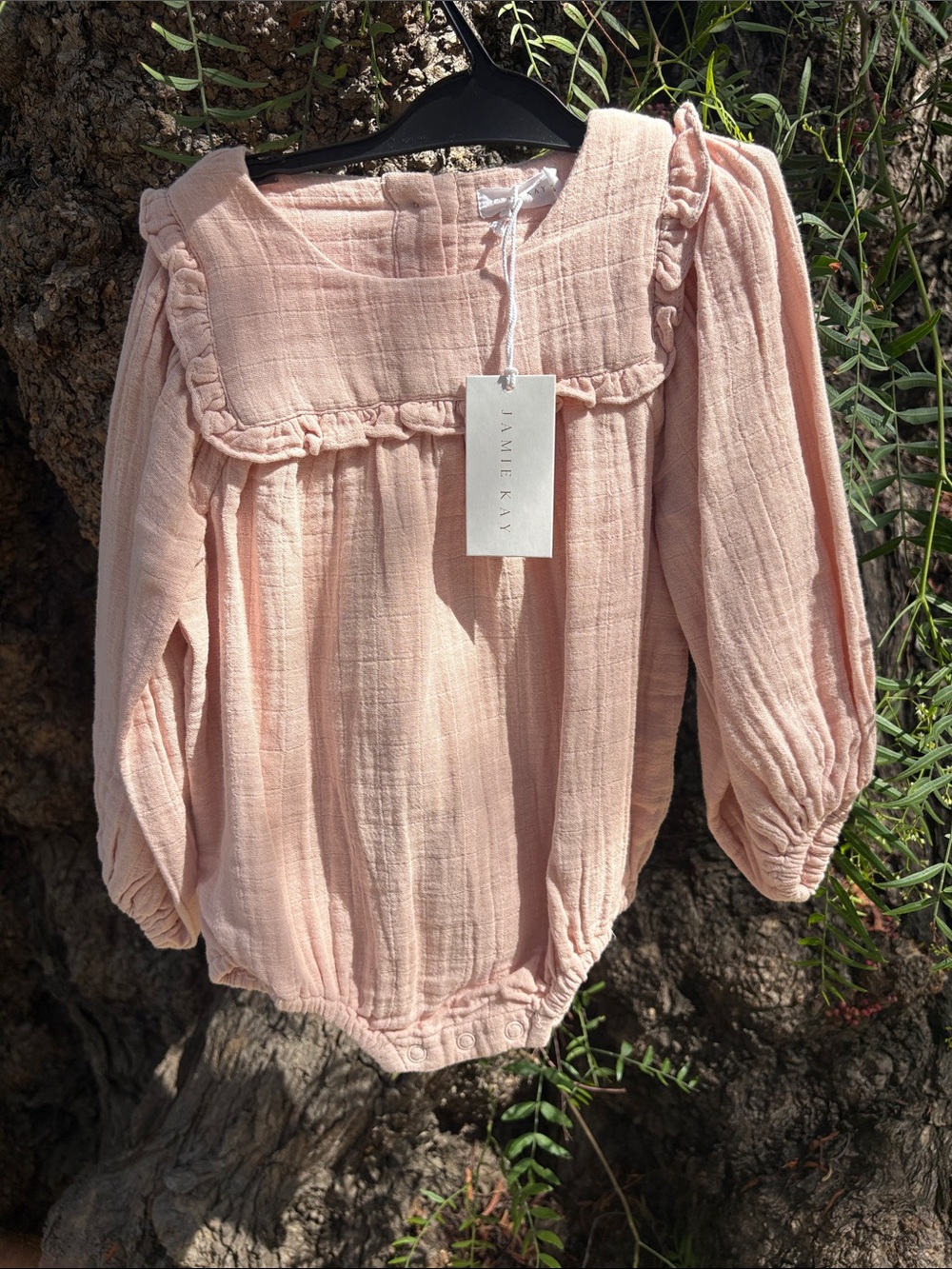 Jamie Kay Pale Blush Cotton Gauze Romper